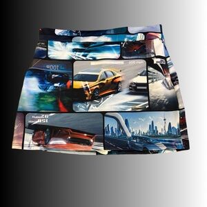 Fashion Nova Car Print Mini Skirt